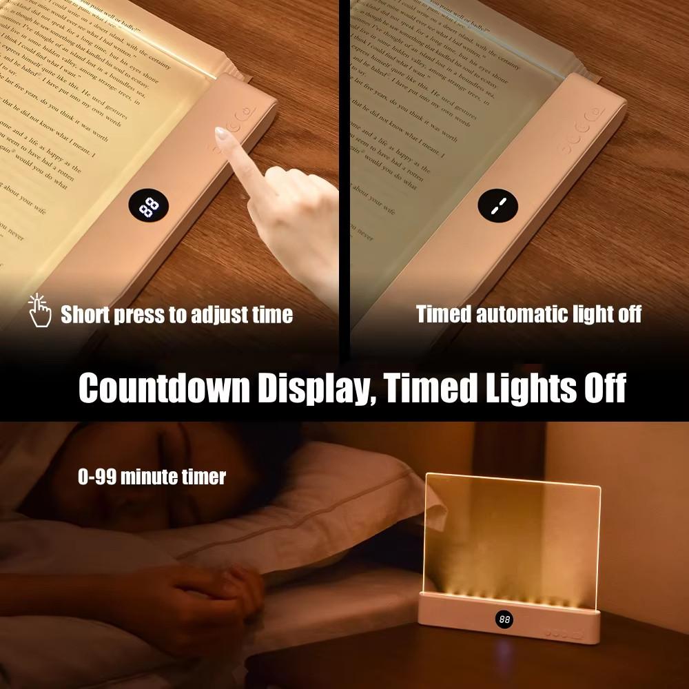 LED Book Light 1200mAh Rechargeable 3 Color Temp Dimmable Timer Eye Protection Reading Lamp