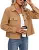 2024 Trendy Women's Casual Corduroy Crop Jacket: European & American Style Button-Up Cardigan