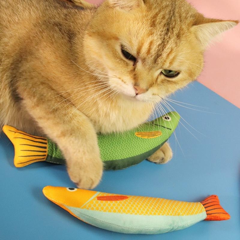 3 Pcs Catnips Toy Fish Toy Soft Chewing Stuffed Animal for Kitten Grinding Toy Fish Shape Catnips Toy Keep Kitten Busy