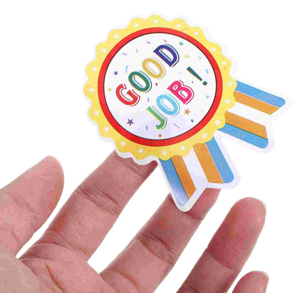 100 Pcs Medal Reward Stickers Teacher Badge Inspirational Classroom Stationery Sticker Kids Motivational Student Recognition