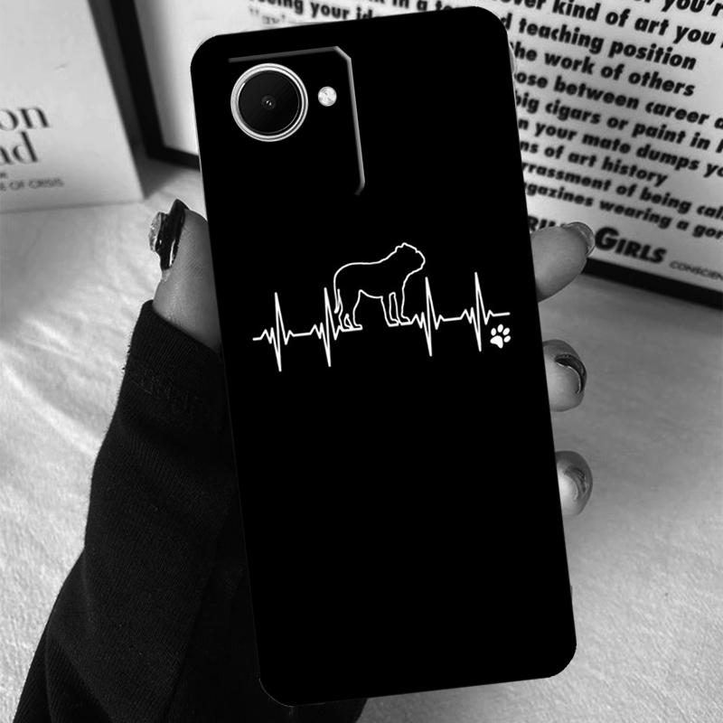English Bulldog Heartbeat For Realme GT7 Pro GT6 C67 C65 C63 C61 C55 C53 C51 C71 C75 10 11 12 13 14 15 Pro Plus Case