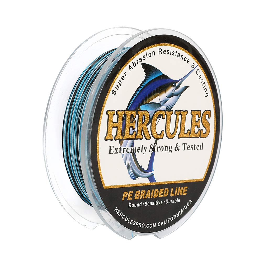 HERCULES PE X8 Fishing Braided Fishing 15 Strong and High High No for Camouflage Blue 500m Line, 8-Strand Line, Colors, Durable, Long-Distance