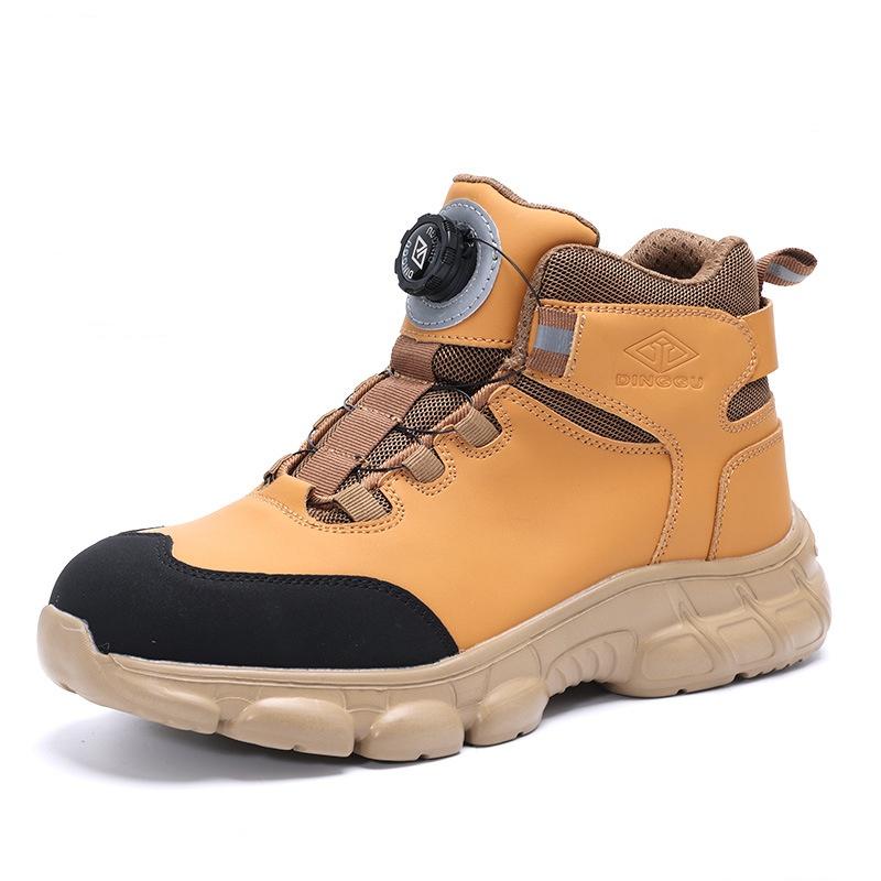 Drehknopf Sicherheitsstiefel Herren Damen Stahlkappe Sicherheit Arbeitsschuhe Durchstichsicher Schutz Arbeitssicherheitschuhe Größe 47 48