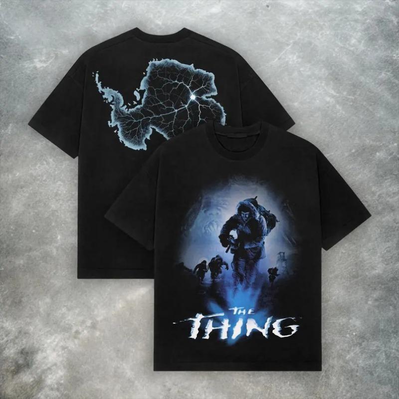 

80s 9os Vintage The Thing Horror Movie Y2K Retro T Shirt Women Unisex Cotton Tee Summer Spring Oversized Novelty Streetwear Tops S