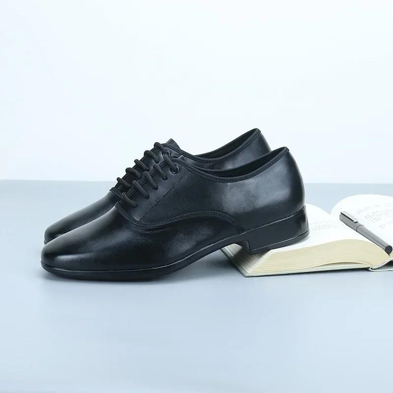 Men Genuine Leather Modern Dance Shoes Men's Latin Tango Ballroom Shoes Soft Sole Man Dancing Shoes Breathable Sneakers
