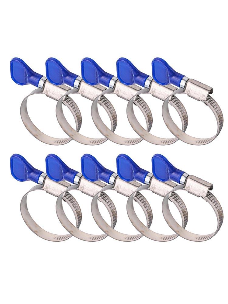 10 Pieces Hose Clamps Stainless Steel Hose Clamps High Clamping Force Non-slip Grooves Secure Hold User-friendly Design