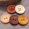 Laser-Dotted Retro Wooden Coat Buttons - Natural Wood Wide Edge for Shirt, Cardigan, or Trench Coat