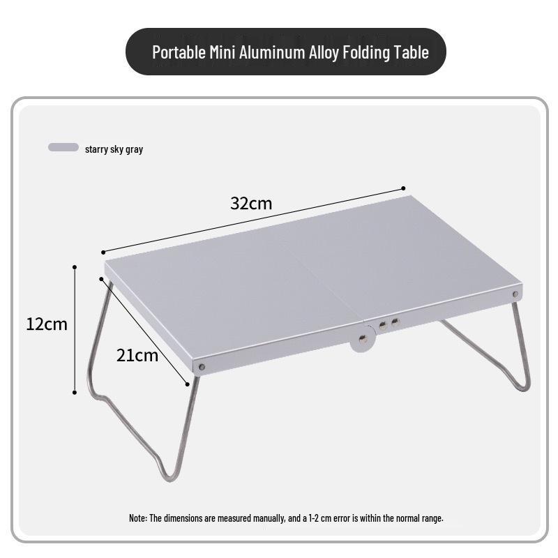 Ultra-Light Aluminum Folding Camping Table: Portable, Compact, Perfect for BBQs and Outdoor Leisure.