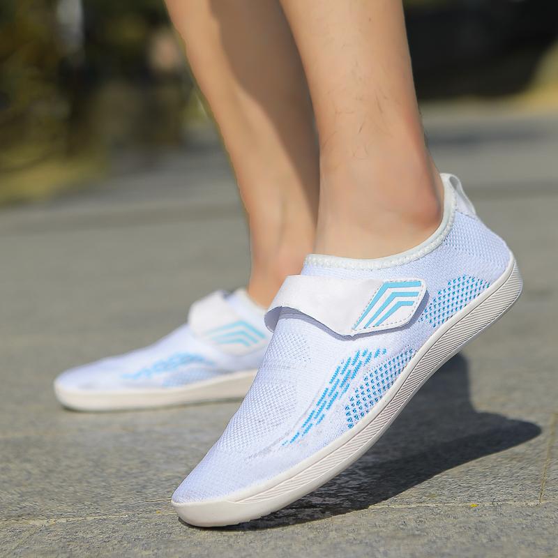 Pohodlné boty na chůzi se širokou špičkou, pletené, lehké, ležérní sportovní boty pro muže a ženy, ploché, elastické, protiskluzové tréninkové tenisky
