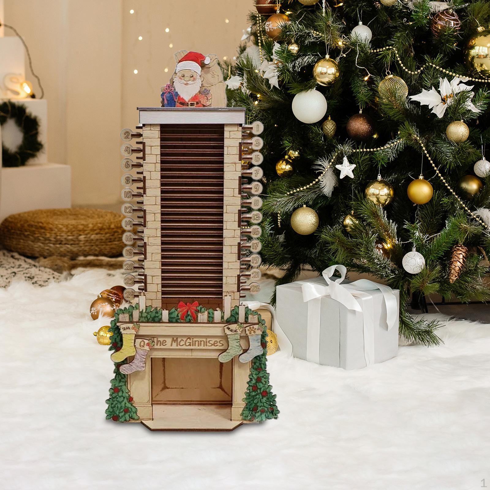 

Рождественский деревянный адвент-календарь 24 дня декоративный настольный центральный элемент праздничное украшение для L