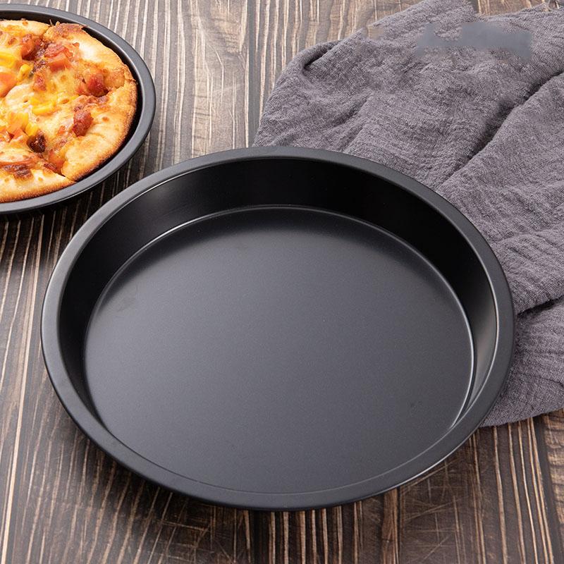 1pc Round Pizza Pan 6/8/9/10Inch Microwave Oven Pan Chip Tray Dish Carbon Steel Non-stick Mold Baking Tool Kitchen Supplies TMZ