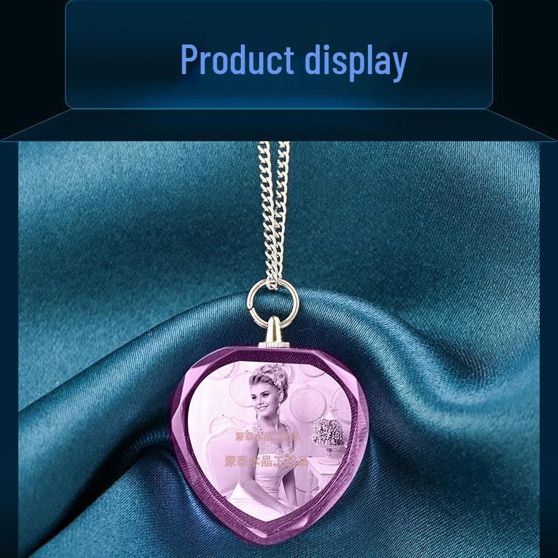 Custom 3D Laser Engraved Crystal Pendant: Portrait & Pet Design Gift