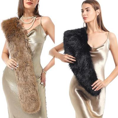 Comfortable Artificial Furs Neck Wrap Scarf Fashion Costume Collar Shrug For Outdoor Activities Compact Travel