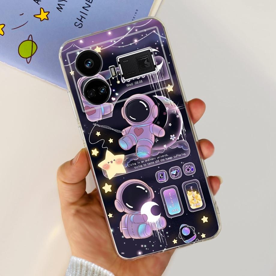 For Realme GT5 240w / GT3 / GT Neo 3 / GT Neo 5 Case Cute Cartoon Luxury Soft Silicon Transparent  Phone Case Back Cover Capas