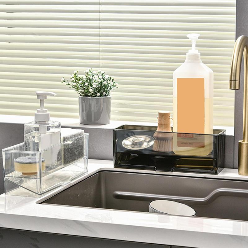Sink Storage Rack Multifunctional Sink Sponge Holder Dish Brush Storage Drain Basket Detachable Self-Draining Shelf For Home