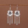 Vintage Chinese Tassel Earrings: Yunnan Dai Style with Tibetan Silver for Women