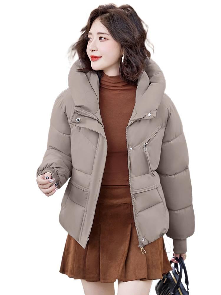 Love seam back medium and long cotton-padded clothes women's hooded cotton clothes, shoulder-length loose version multi-color winter