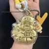 Lucky Cat Keychain with 999 Gold God of Wealth Charm and Phone Chain