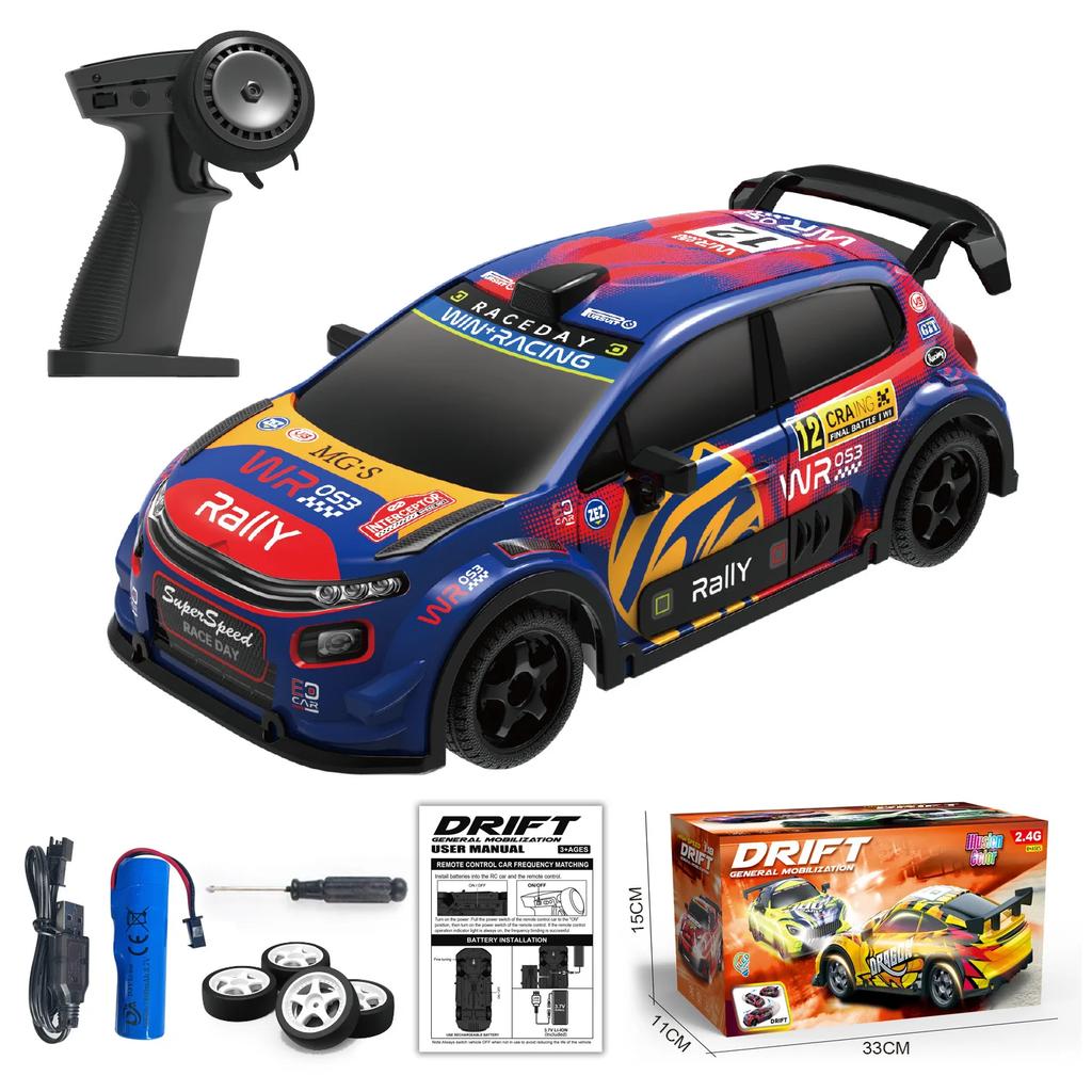 1/18 Rc Drift Racing Car 2.4G Radio Controlled Vehicles Remote Control High-Speed 4Wd Drive Cars with Light Drifting Model Toys