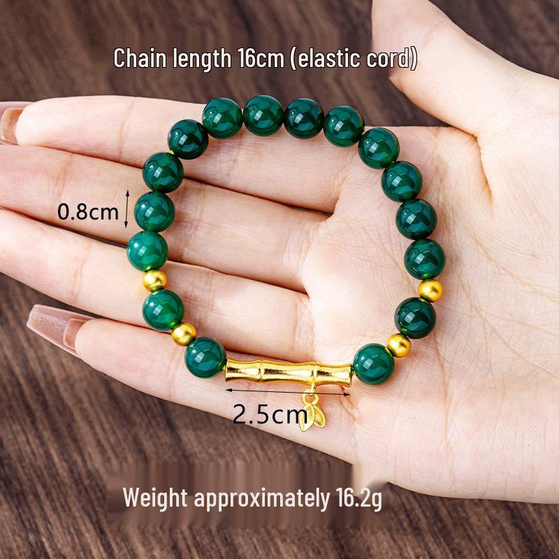 

Трендовый браслет из бамбуковых бусин для женщин - Вьетнамское песочное золото, этнический стиль, долговечный цвет