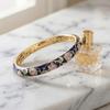 Traditional Vintage Cloisonne Bangle Peony Floral Women's Hand Bracelet  Gifts for Women Girl