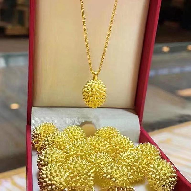 Durian Gold Necklace - Influencer's Hot Pick, Unique Qixi Commemorative Jewelry Gift for a Lifetime.