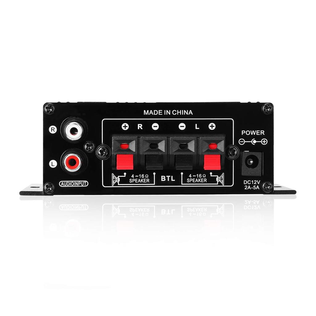 Snsowed HiFi Stereo 2.0 Channel 2x20W Digital Power Amplifier with Bass and Treble Controls for Home Theater Speakers