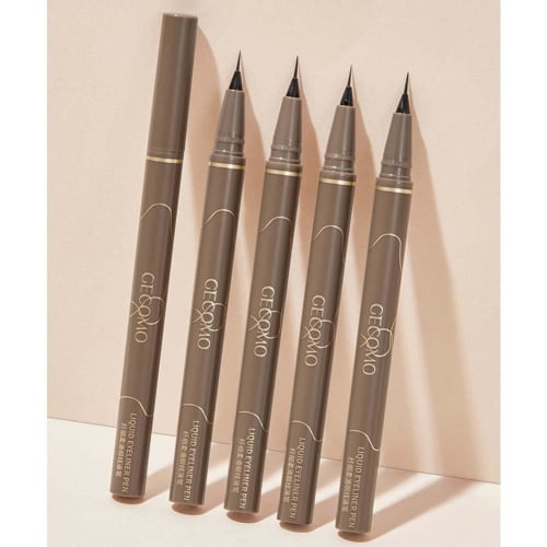 GECOMO Genuine Waterproof and Sweatproof Eyeliner, Extra Fine, Long Lasting, Easy to Color, Korean Makeup, Smudge Resistant, Extra Fine Eyeliner, 0.00