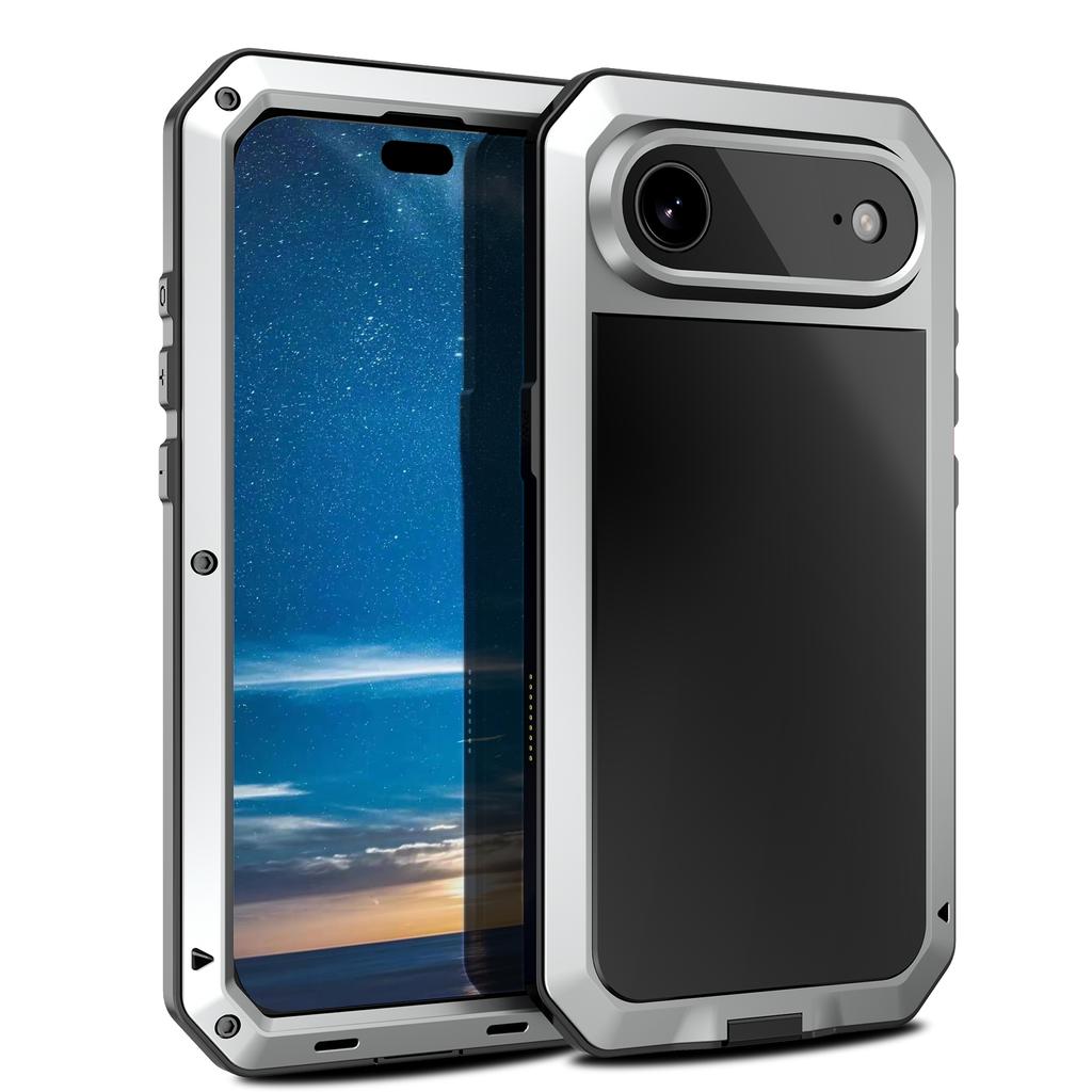 Case for IPhone 17 Air 17 Pro Max 17 Glass Screen Tank Armor Metal Cover Heavy Duty Shockproof Aluminum Funda