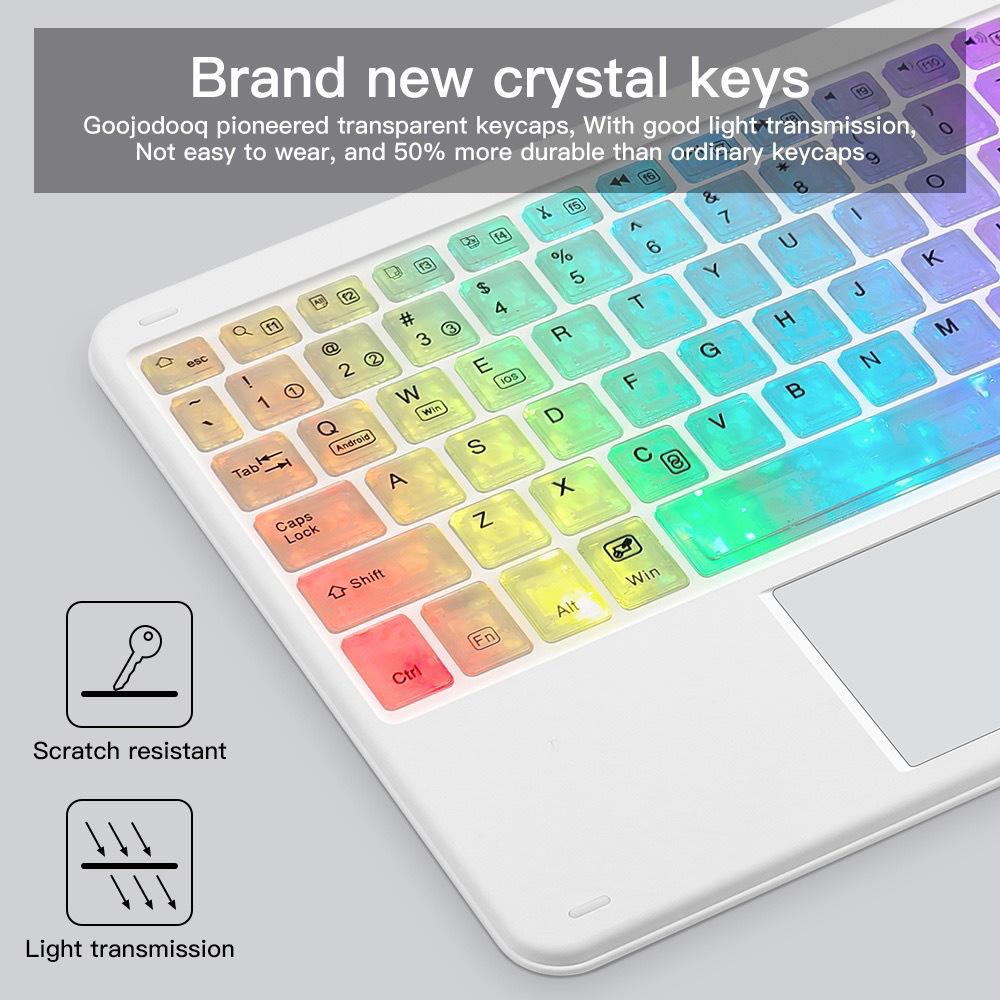 Luminous Bluetooth Touchpad Keyboard: Portable, Rechargeable & Compatible with iPad, Phone, Tablet