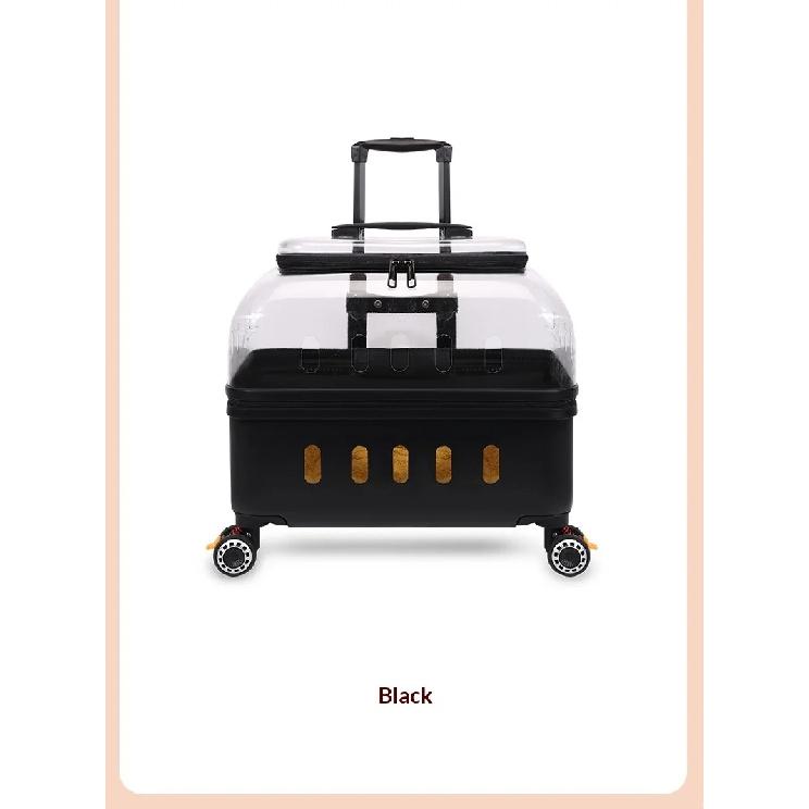 Dog Cat Transparent Bubble Carrier Airline Approved Hard Shell Portable Rolling Luggage Travel Case Dog Stroller Dog Car