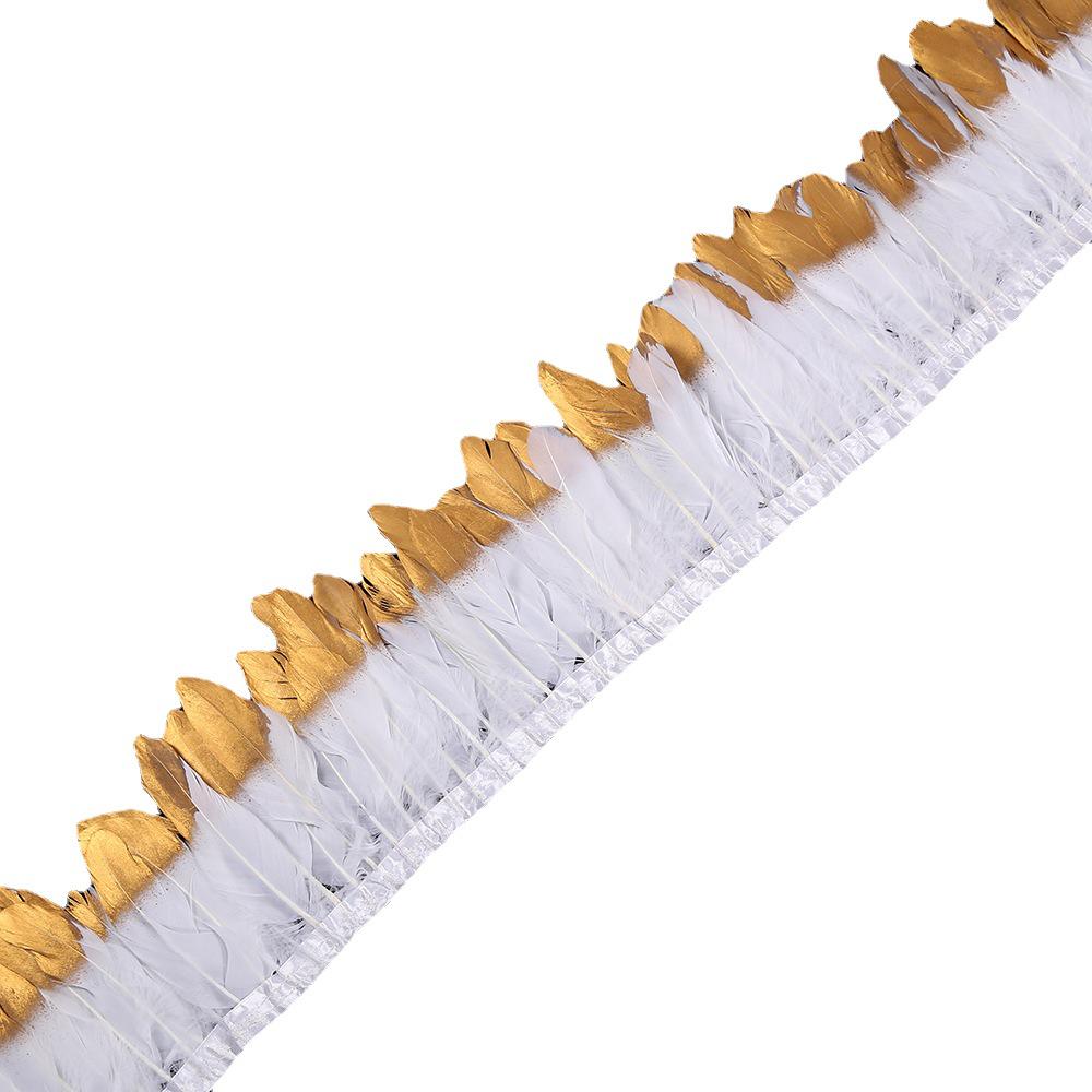 15-18cm Gold Goose Feather Lace Ribbon for DIY Costumes and Stage Accessories