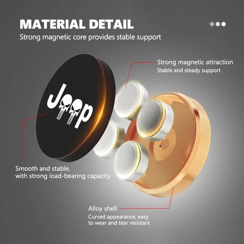 Magnetic car phone holder alloy metal car holder phone holder accessories for Jeep JPB Renegade Wrangler jk Compass Grand Cherok AKT1