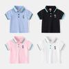 Boys' Short-Sleeved T-Shirt Korean Style Summer Embroidered Bear Kidsren's Half-Sleeved Top Boy Baby Lapel Polo Shirt Clothes