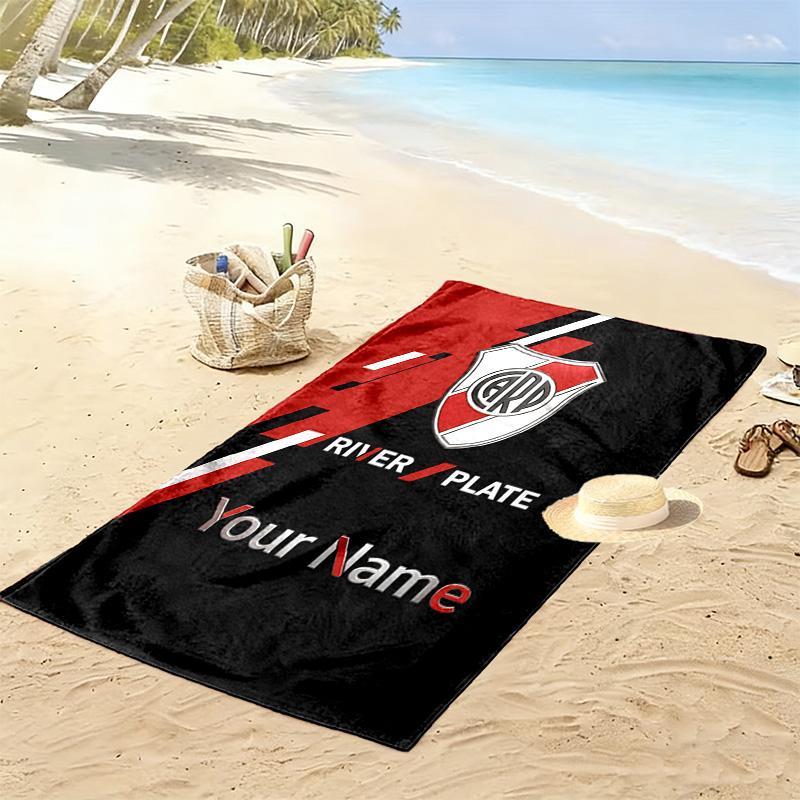 Name Benutzerdefinierter River Plate Druck Strandtuch, Großes Weiches Schnelltrocknendes Handtuch für Strand Camping Schwimmen