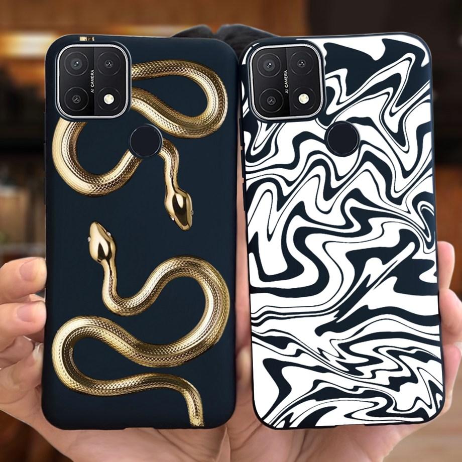 For Oppo A15 A15s Case Soft Silicone Phone Cases For OppoA15s A 15 s OppoA15 Cute Marble Moon Animals Back Cover Coque Capa Etui
