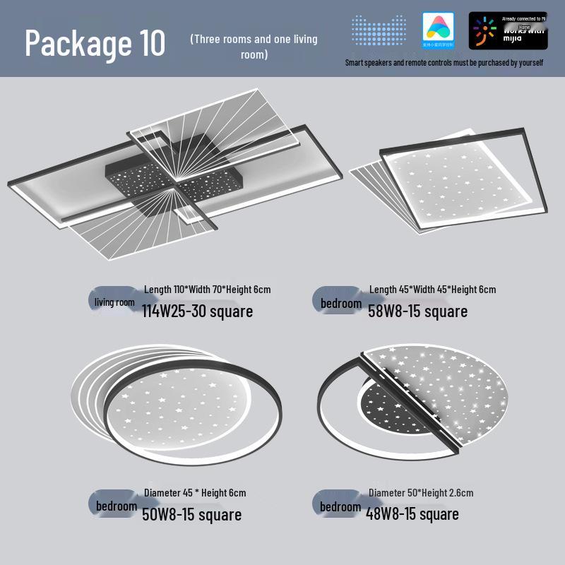 Smart Ceiling Light Package for Living Room - Compatible with Mijia Xiaoai Control