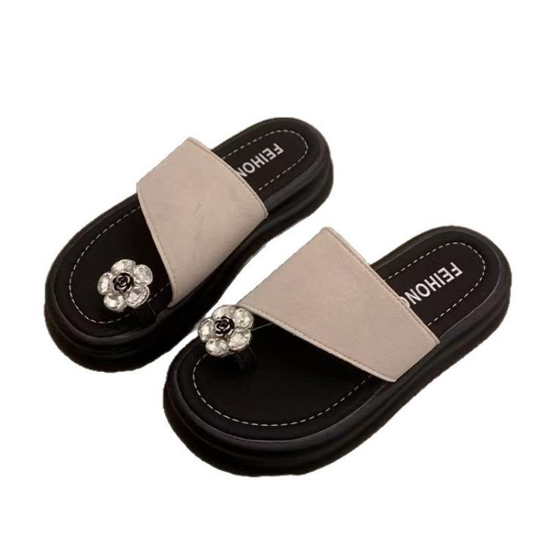 thick-soled toe slippers for women's non-slip new summer fashion versatile beach sandals