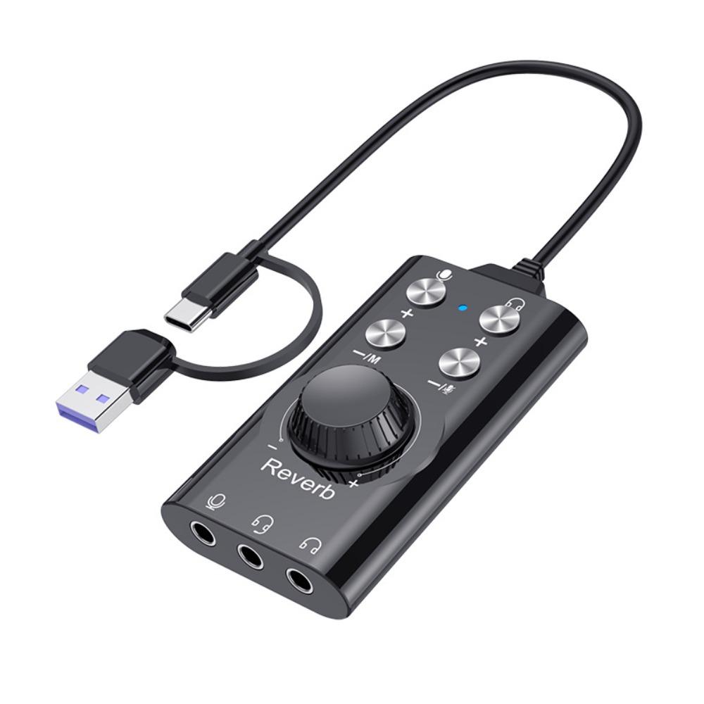 External USB Sound Card ABS Computer Voice Changer New Audio Adapter