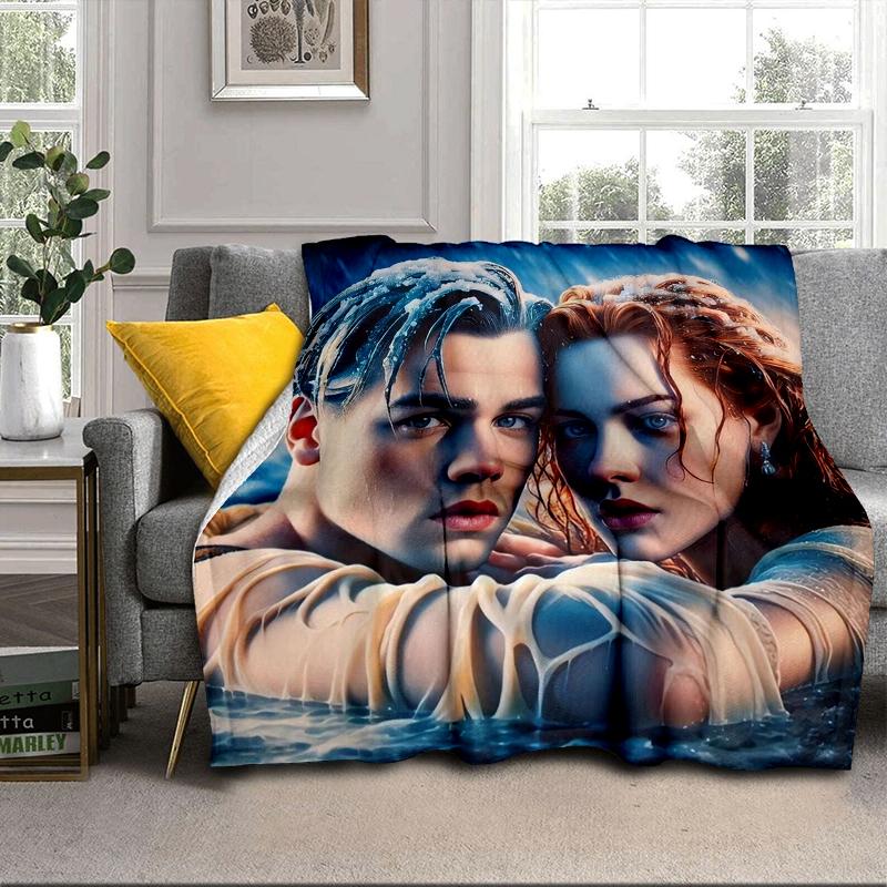 Love On The Tita-nic Blanket Flannel Blanket for bed, sofa, Camping, Hiking, Picnic Essentials, gift for family Fan gifts