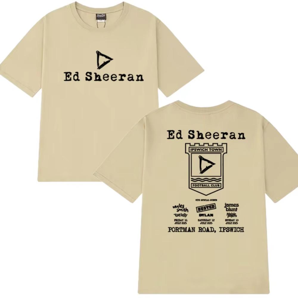 Hot Sale Ed Sheeran Play Tour 2025 Double Sided Printed T Shirt Summer Men's Women Vintage Hip Hop Streetwear Unisex Cotton Tops