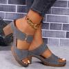 Damesommer Lett Hule Sandaler Høye Hæler Nye Kjole Chunky Åpen Tå Tøfler Kvinnelige Casual Slingback Slides Sko