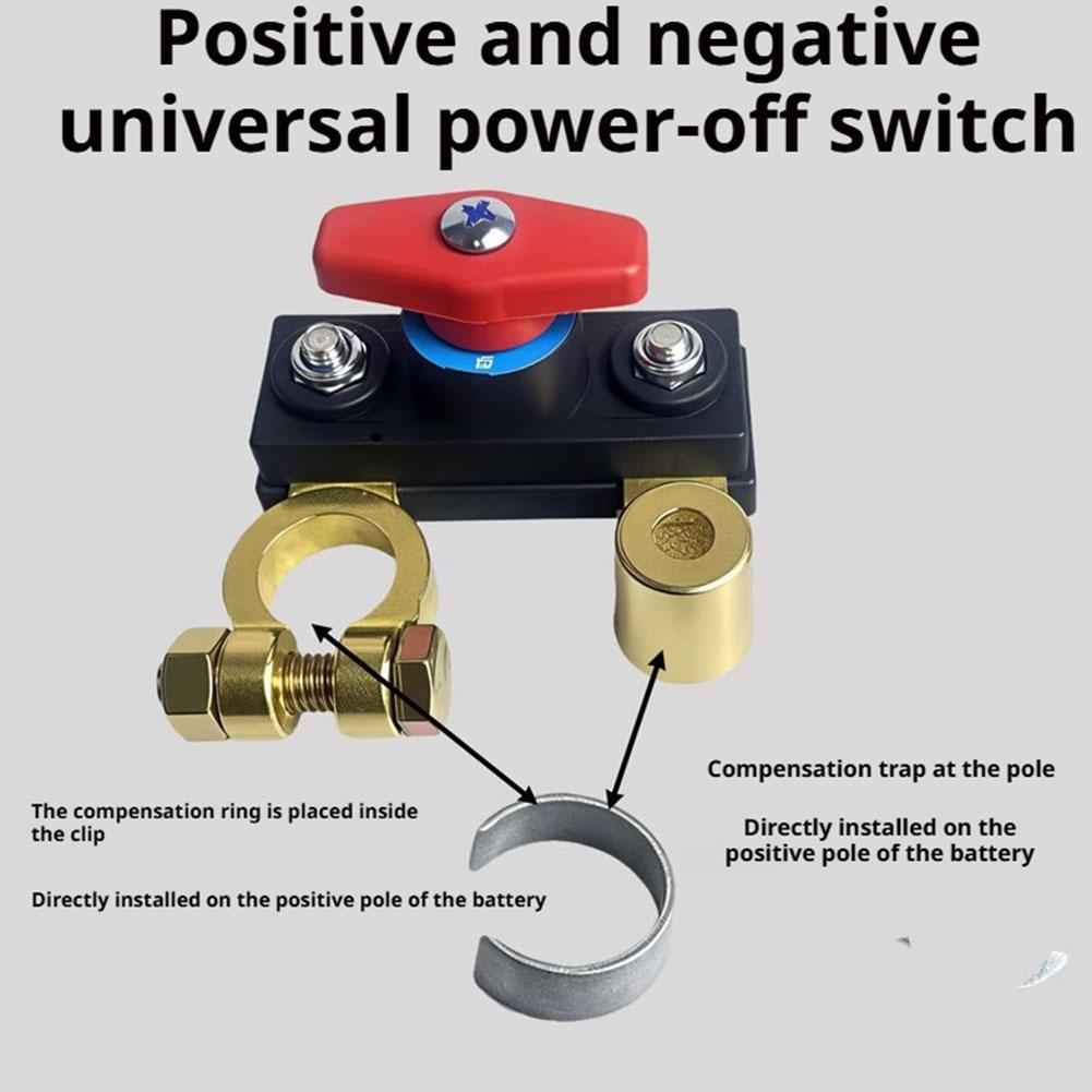 Car Battery Disconnect Isolator Cut Off Switch 12V 24V Universal Battery Terminal Anti-Leakage Switch Battery Disconnect Switch