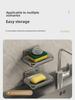 Punch-Free Wall-Mounted Soap Rack, Space-Saving Aluminum with Dual Drain Design