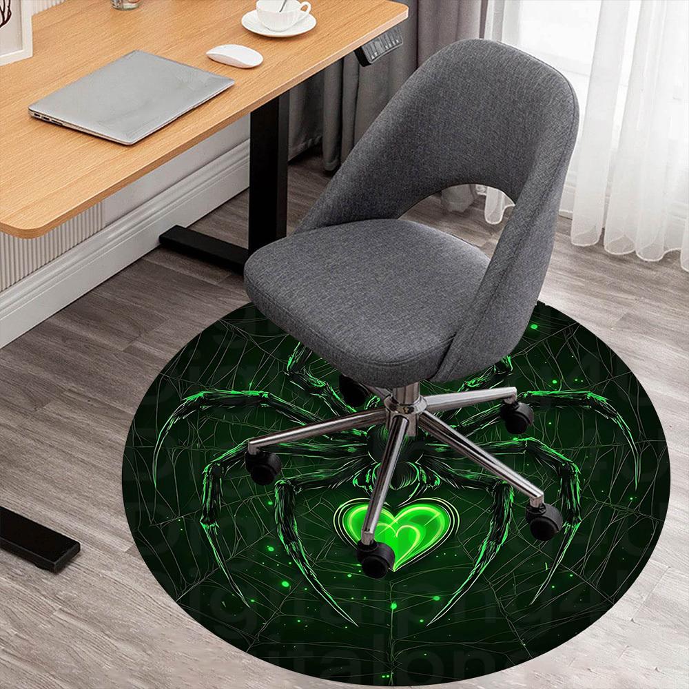 

1pc Spider Web Heart Round Chair mat Area Rug - Non-Slip, Floor Mat for Office, Bedroom, and Indoor Decor -1002276 80cm by 80cm
