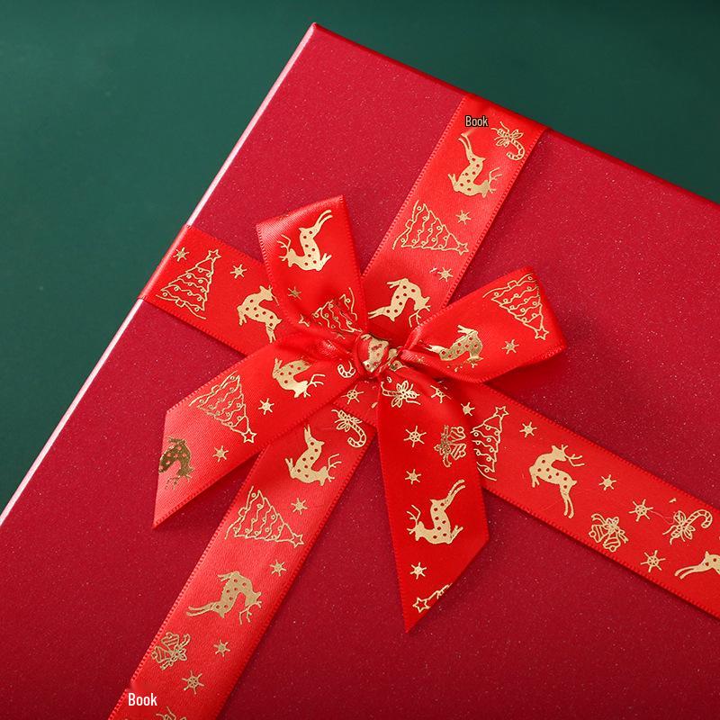 Large Red Gift Box with Ribbon Bow - Christmas or Birthday Scarf Box
