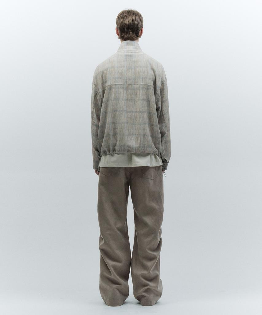 Insilence Pleated Check Jacket Beige