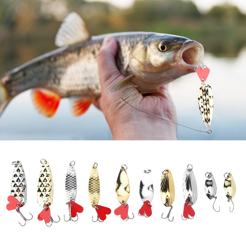 Hard Spinner Fishing Lures Set Bright Colors Fishing Lure Kit Durable Spoon Lures Kit For Trout