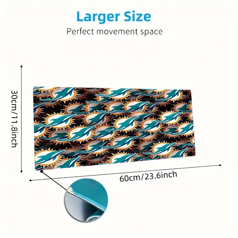 Miami Dolphins Logos Color Mouse Pad Large Gaming Table Cushion Non-slip Laptop Tablet Big Mousepad XXL Mat Mini PC Playmat With Lock edge