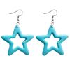 Y2K Style Dangle Earrings Simple Hollow Acrylic Star Pendant Drop Earrings Statement Jewelry Fashion Small Hoop Earrings